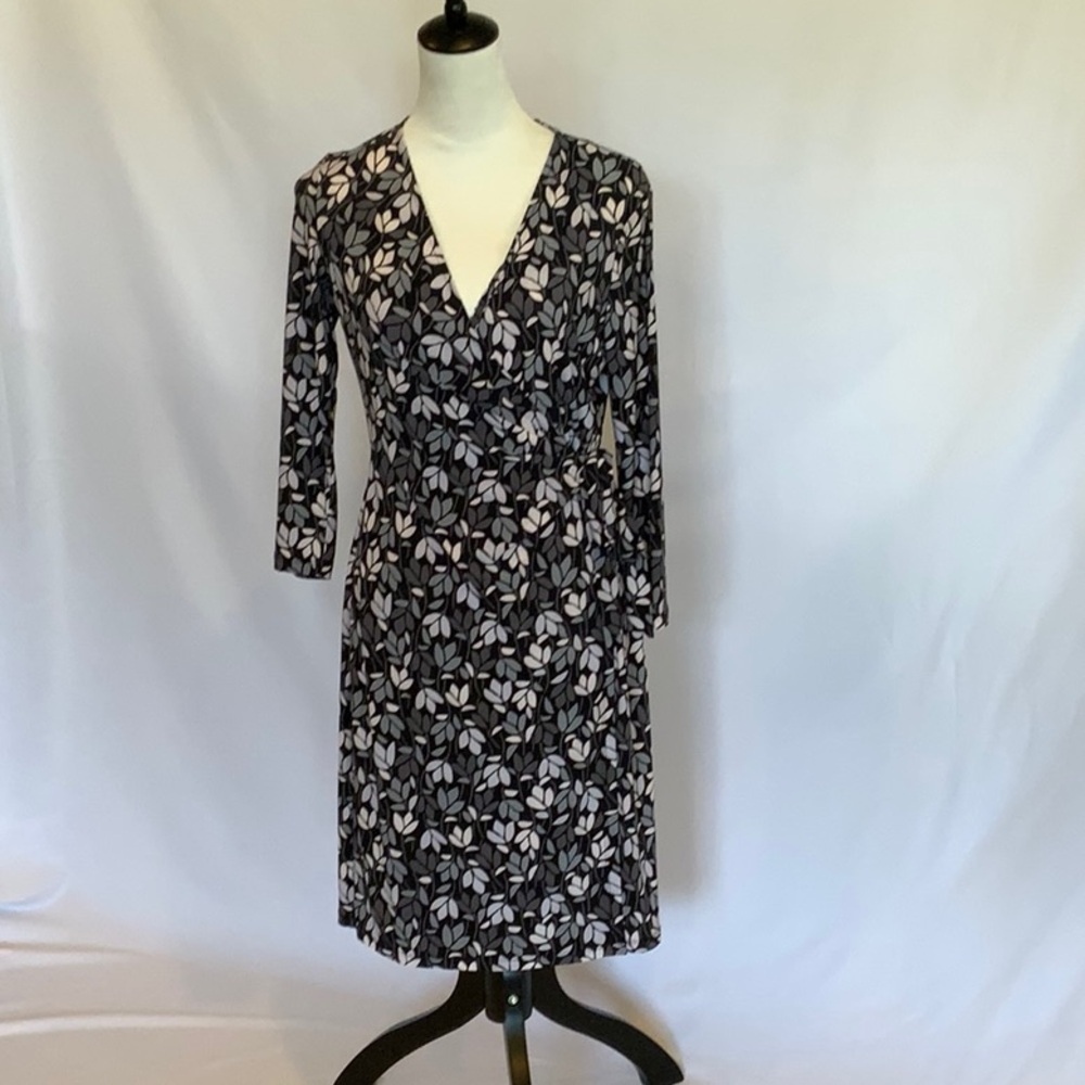 Elegant Black and White Floral Dress